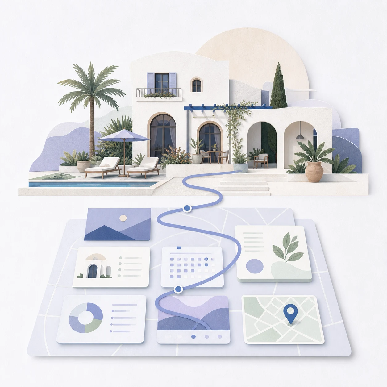 A hospitality place represented through a human-facing experience and a precise information layer for traveler AI agents