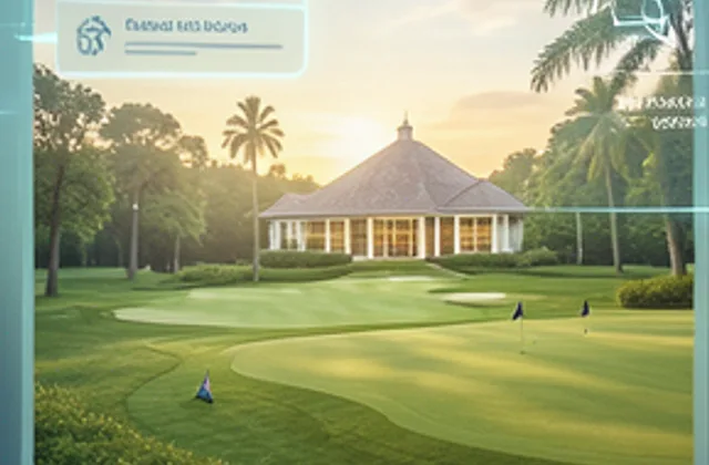 Golfový areál zobrazený jako hospitality místo pro AI plánování cesty