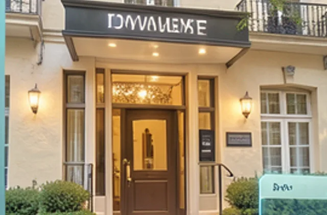 Vstup do hotelu zobrazený jako hospitality podnik ve vrstvě AI discovery